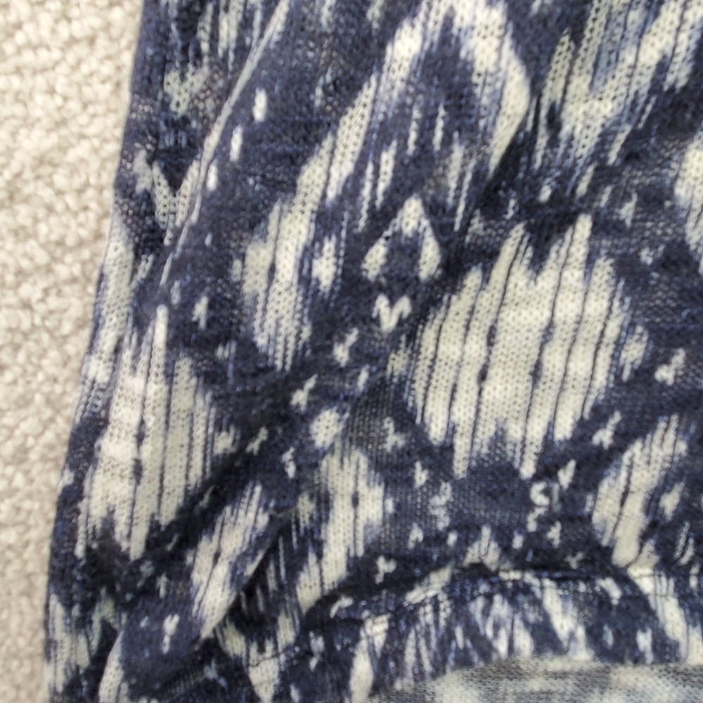 CJ Banks Blue White Ikat Diamond Print Short Sleeve Tunic Top Plus Size 2X - Picture 5 of 10